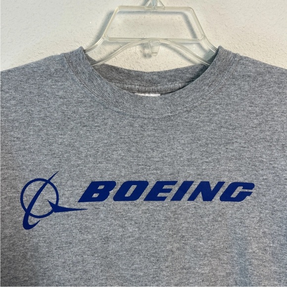 Boeing Shirt Mens Medium Gray Airplane Aerospace Aviation Cotton South Carolina - Picture 2 of 12